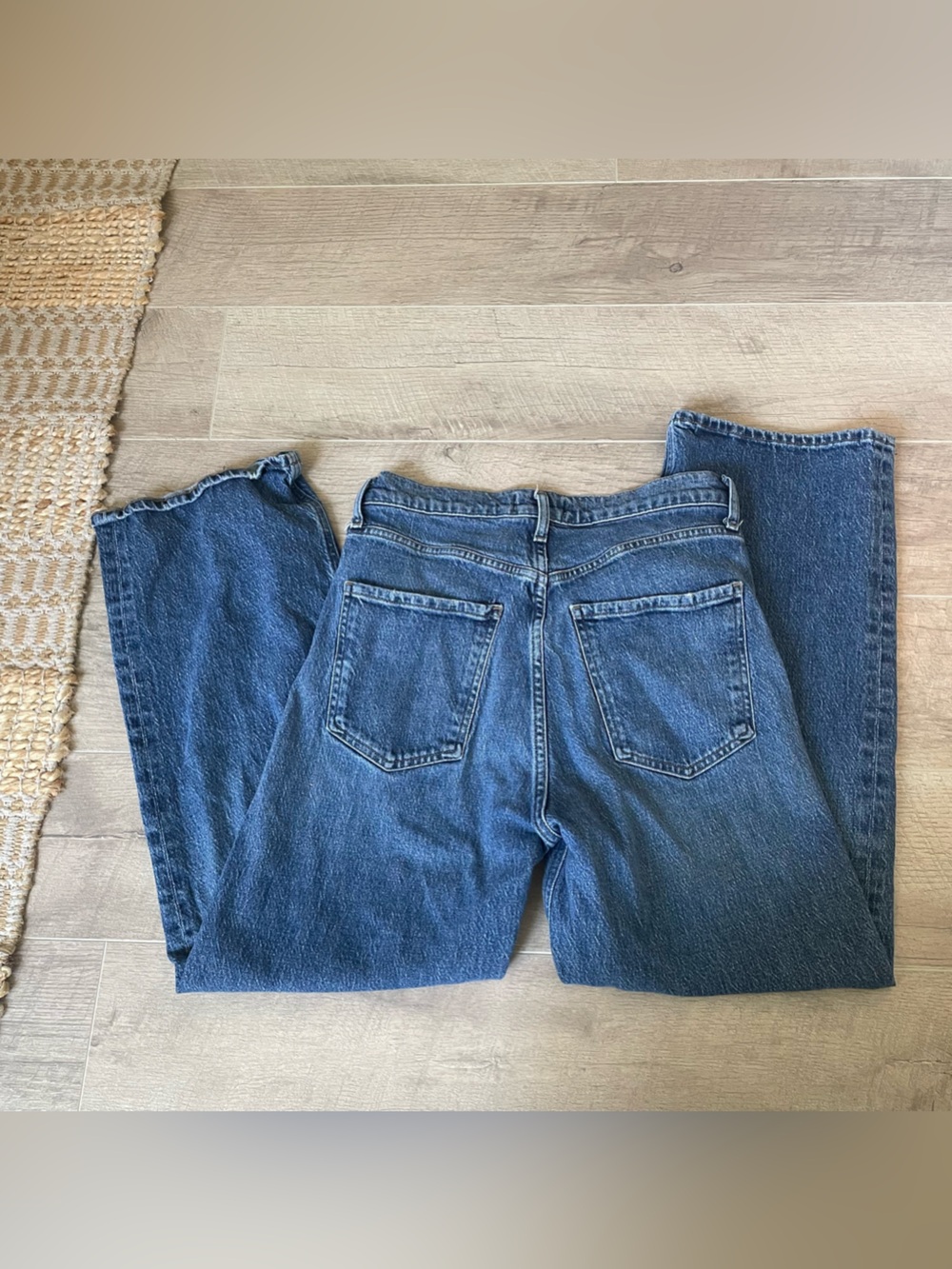 AGOLDE Ren High-Rise Wide-Leg Jeans Carpenter Dark Wash 27 $248 - Picture 6 of 6